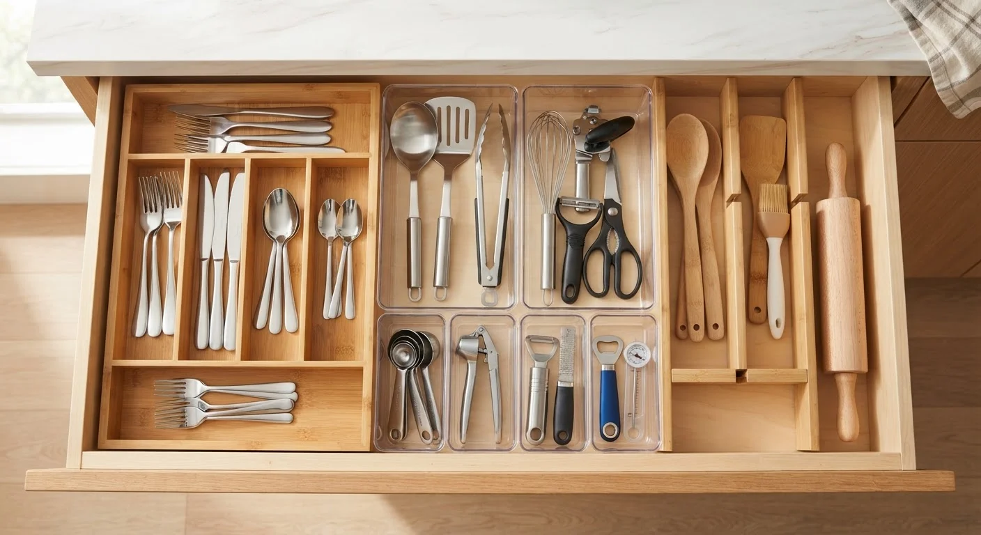 Drawer Dividers, Bins, and Trays: Choosing the Right Organizer for Each Kitchen Drawer