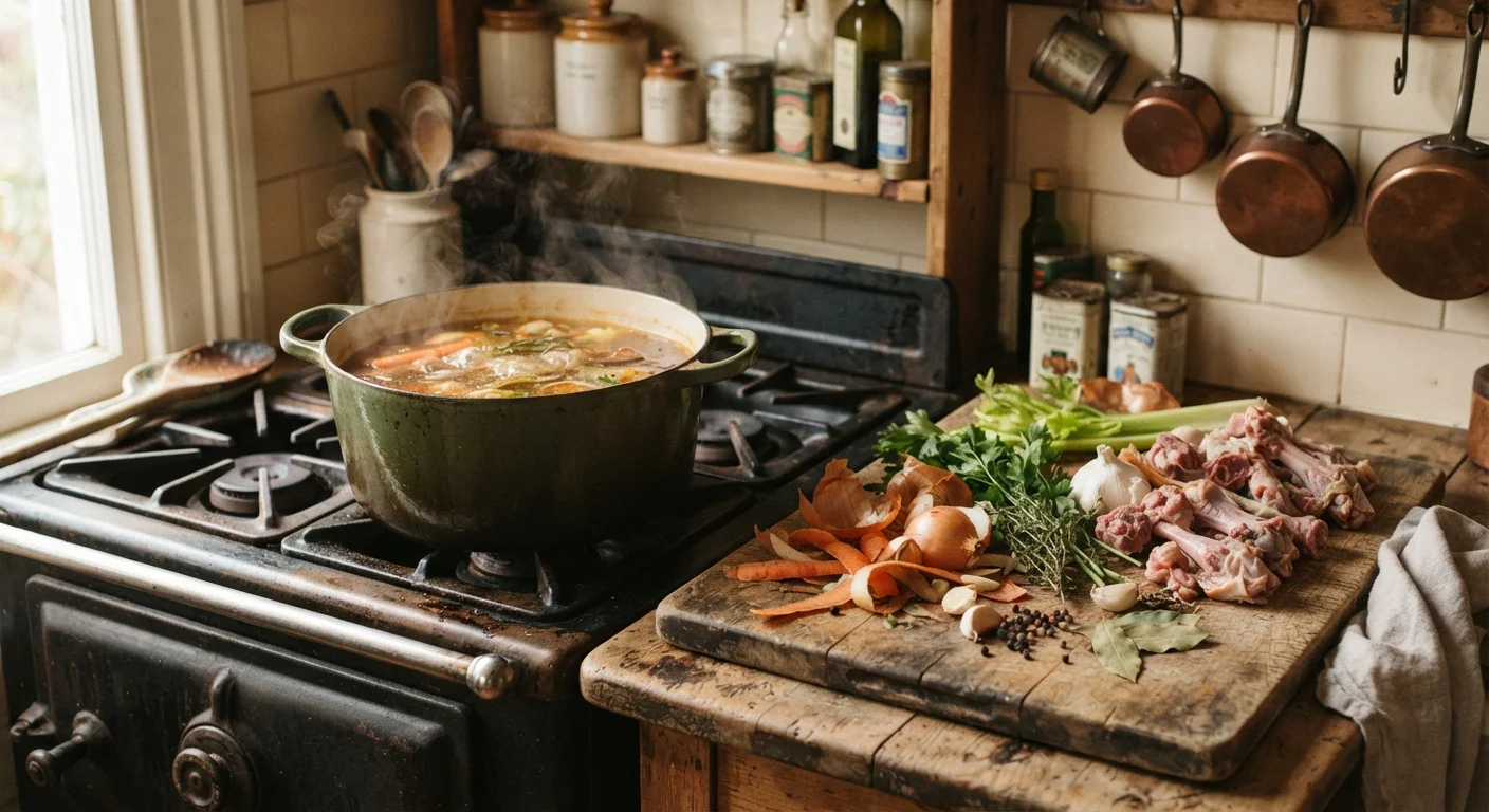 Making Stock from Scraps: Vegetable Peels, Bones, and Herb Stems